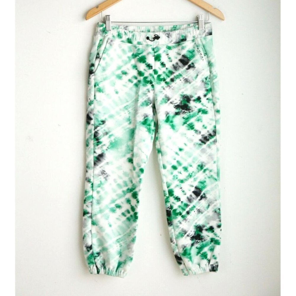KORAL Tie Dyed  Print Cropped Jogger Lounge Athleisure Pants S